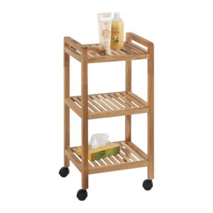 Wenko Norway 3-Tier Bathroom Shelf with Wheels Brown Wenko Norway 3-Tier Bathroom Shelf with Wheels Brown